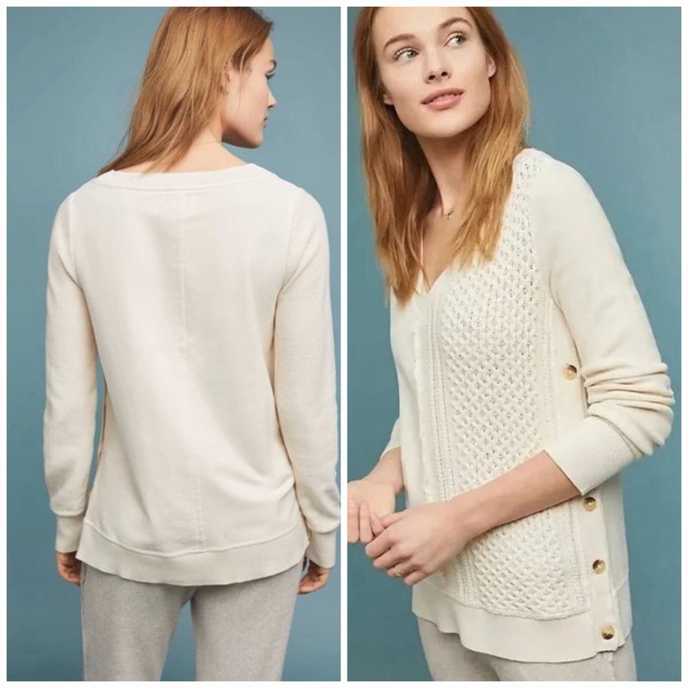 Anthropologie Saturday Sunday Arcana Side-Button Pullover